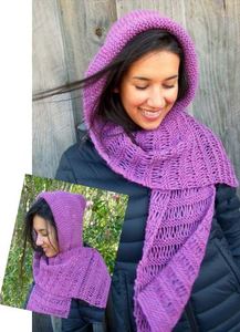 Aran Knit: Farah's Hooded Scarf | Design P197