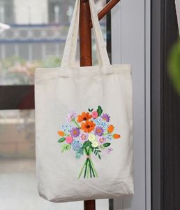 Embroidery Kits: DIY Embroidery Canvas Bag Kit