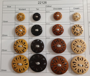 Buttons: Wooden Buttons 22126