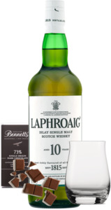 Whisky: Laphroaig 10 Year Old Single Malt Whisky Gift Box