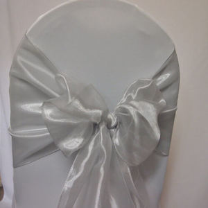 Silver White Sash Organza