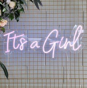 Products: Its A Girl Neon Pink Light Sign For Sale