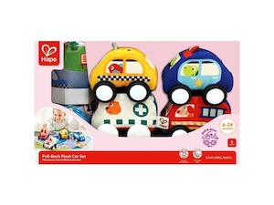 Hape Pull Back Plush Car Set