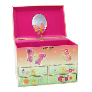 PP Rainbow Butterfly Med Musical Jewellery Box