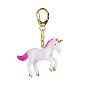 General Gift: Mojo Rearing Dark Pink Unicorn Keychain