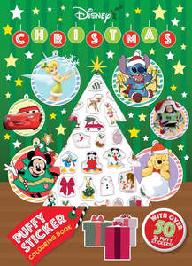 Scholastic: Disney Christmas Puffy Sticker Colouring Book