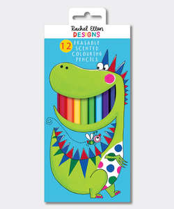 Colouring Drawing: Dinosaur Scented Colouring Pencils 12pk
