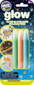 Colouring Drawing: Glow in Dark Colour Pens 3pk