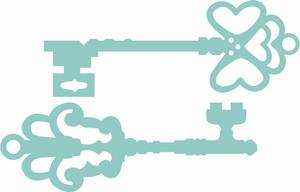 Kaisercraft Enchanted July 19: DD3341 : Decorative Die - Antique Keys