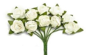 Kaisercraft Peppermint Kisses Sept 19: F644 -Kaisercraft Mini Paper Blooms - Coconut