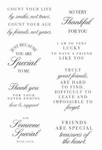 Kaisercraft Lady Like November 19: CS363 : Friendship Sentiments Clear Stamp