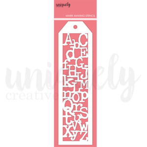 Uniquely Creative Stencils: UCMM1748 Grungy Alphabet Mini Stencil (Mind over Matter)