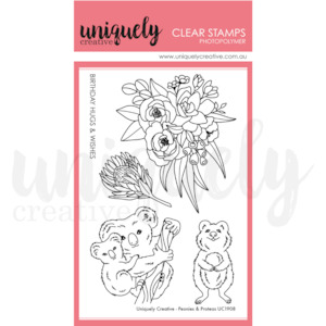 Uniquely Creative Stamps: UC1908 : Peonies & Proteas Stamp (Peonies & Proteas)