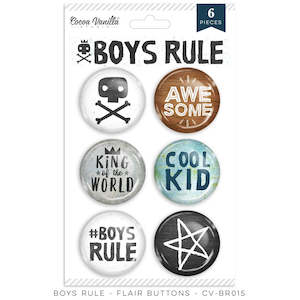 Cocoa Vanilla Boys Rule: Coco Vanilla : CV-BR015 - Boys Rule   œFlair Buttons �