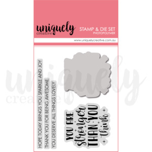 Uniquely Creative Dies: UC1926 : Stronger Than You Think Stamp & Die Set (Heart & Soul)