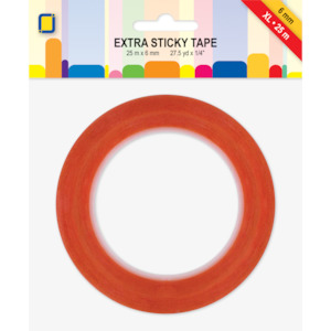Extra sticky Tape- Red 25/6mm (XL roll)
