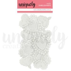 Tranquility June21 Uniquely Creative: UCE1847 : Mixed Lace Hearts - Tranquility (Uniquely Creative)