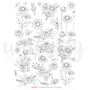 Watercolour Cut Apart Sheet - Tranquility (Uniquely Creative)