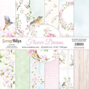 Scrapboys 8x8 Paper Pack- FLDR-10 (Flower Dreams)