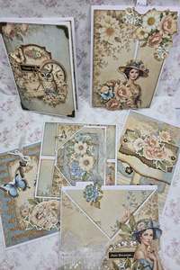 Cardmaking Kits No Instructions: SA2512 - 6 Feminine Card Workshop - Vintage Elegance (CK)