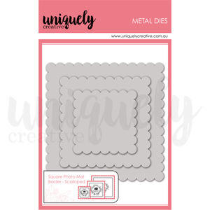 Uniquely Creative Dies: UCD2221 : Square Photo Mat Border Die - Scalloped (Whispers of Wisdom)