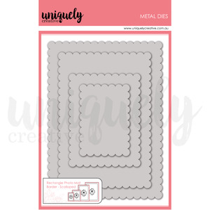 Uniquely Creative Dies: UCD2220 : Rectangle Photo Mat border Die - Scalloped (Whispers of Wisdom)