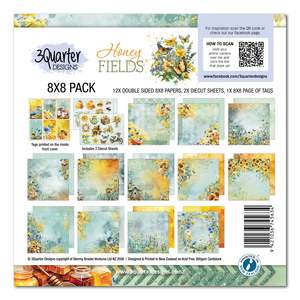 3quarter Designs: 8" x 8" Honey Fields Collection (3 Quarters)