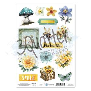 3quarter Designs: Honey Fields Sticker Sheet (3 Quarters)