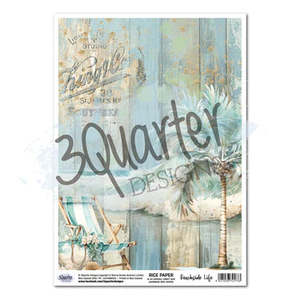 3quarter Designs: Beachside Life Rice Paper Sheet (3 Quarters)