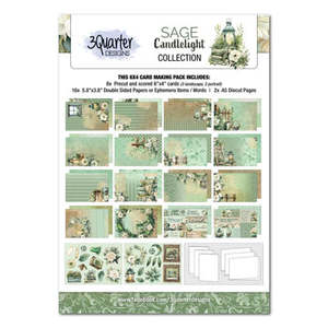 3quarter Designs: Sage Candlelight 6" x 4" Card Pack (3 Quarters)