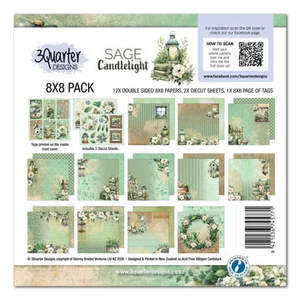 8" x 8" Sage Candlelight Collection (3 Quarters)