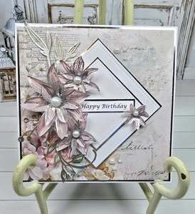 C2608 :Inked Vellum flowers Card (CK)