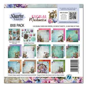 3quarter Designs: 8x8 Floral Mechanica Collection