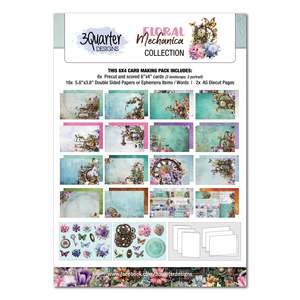 3quarter Designs: Floral Mechanica 6" x 4" Card Pack (Copy)