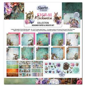 3quarter Designs: Floral Mechanica 12" x 12" Collection