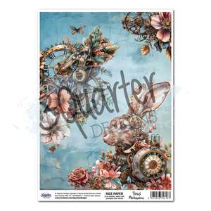 3quarter Designs: Floral Mechanica A4 Rice Paper Sheet