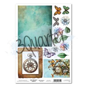 3quarter Designs: Floral Mechanica A4 Project Sheet
