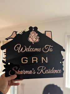 Hutt shape Raised letters Acrylic house signs (Hindu) WOW CUSTOM SIGNS