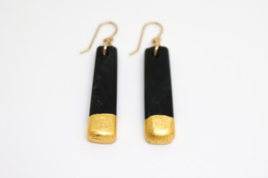 Jade Form: Gold Tipped Toki Earrings