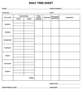 Products: Time Sheet Pads