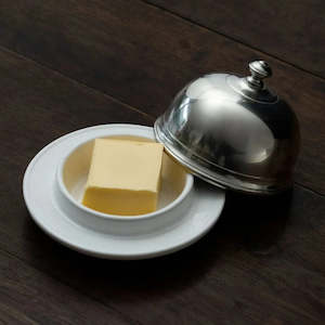 Cosi Tabellini Pewter 1: Italian Pewter and Ceramic Butter Dome