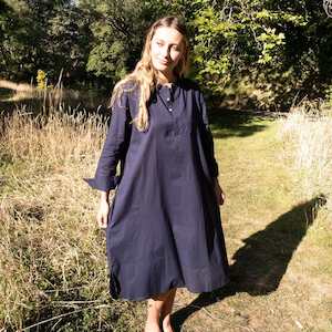 Organic Cotton Nightdress | Saturday Navy