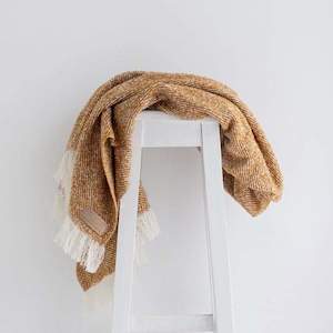 Mustard Wool Twill Throw | NZ