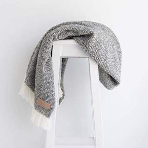New Zealand Made Throws Blankets: Grey Wool Twill Throw | NZ