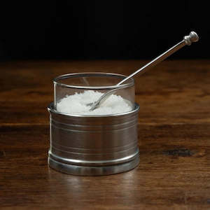 Chef: Italian Pewter Salt Cellar with Spoon