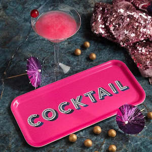 Jamida: Birchwood Tray | Cocktail | Bright Pink