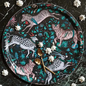 Birchwood Tray Large Round | Protea Navy