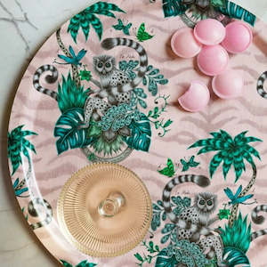 Jamida: Birchwood Tray Large Round | Lemur Pink