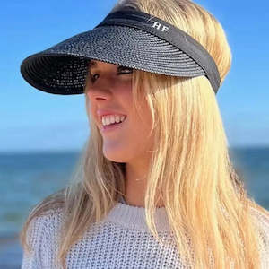 1st Anniversary Gift Guide Paper And Clocks: Premium Paper Straw Visor | Black