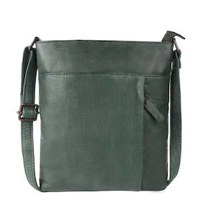 3rd Anniversary Leather And Crystal: Barcelona Crossbody Bag | Pine Green
